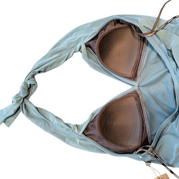 Magicsuit Women's Bianca One Piece Romper Swimsuit Spaghetti Strap Blue Size 10 - Picture 5 of 10